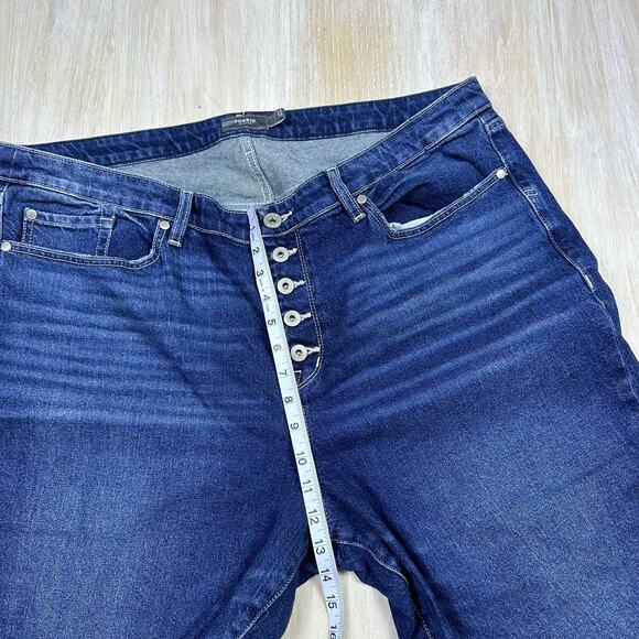 Torrid Feel The Fit Button Fly High Rise Distressed Frayed Denim Jeans Plus 22S - Picture 11 of 16